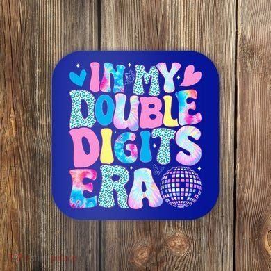 In My Double Digits Era Retro 10 Year Old 10th Birthday Coaster
