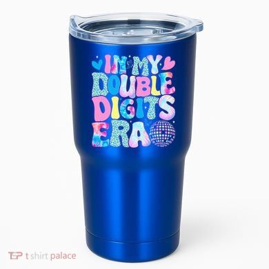 In My Double Digits Era Retro 10 Year Old 10th Birthday Tumbler