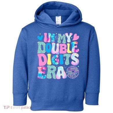 In My Double Digits Era Retro 10 Year Old 10th Birthday Toddler Hoodie