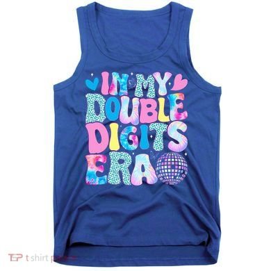 In My Double Digits Era Retro 10 Year Old 10th Birthday Tank Top