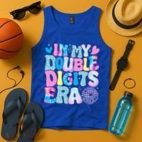 In My Double Digits Era Retro 10 Year Old 10th Birthday Tank Top thumb 4