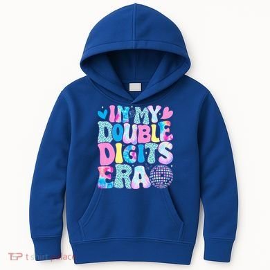 In My Double Digits Era Retro 10 Year Old 10th Birthday Kids Hoodie