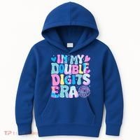 In My Double Digits Era Retro 10 Year Old 10th Birthday Kids Hoodie thumb 0