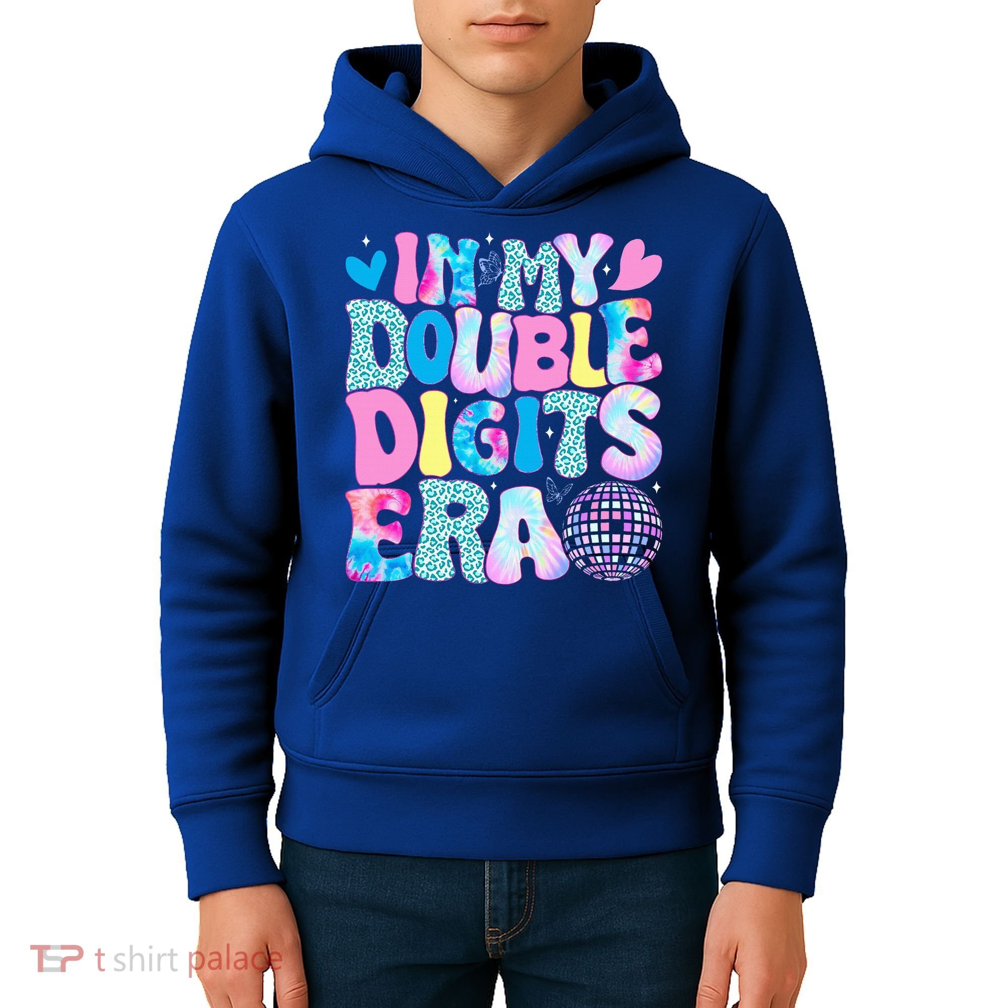 In My Double Digits Era Retro 10 Year Old 10th Birthday Kids Hoodie