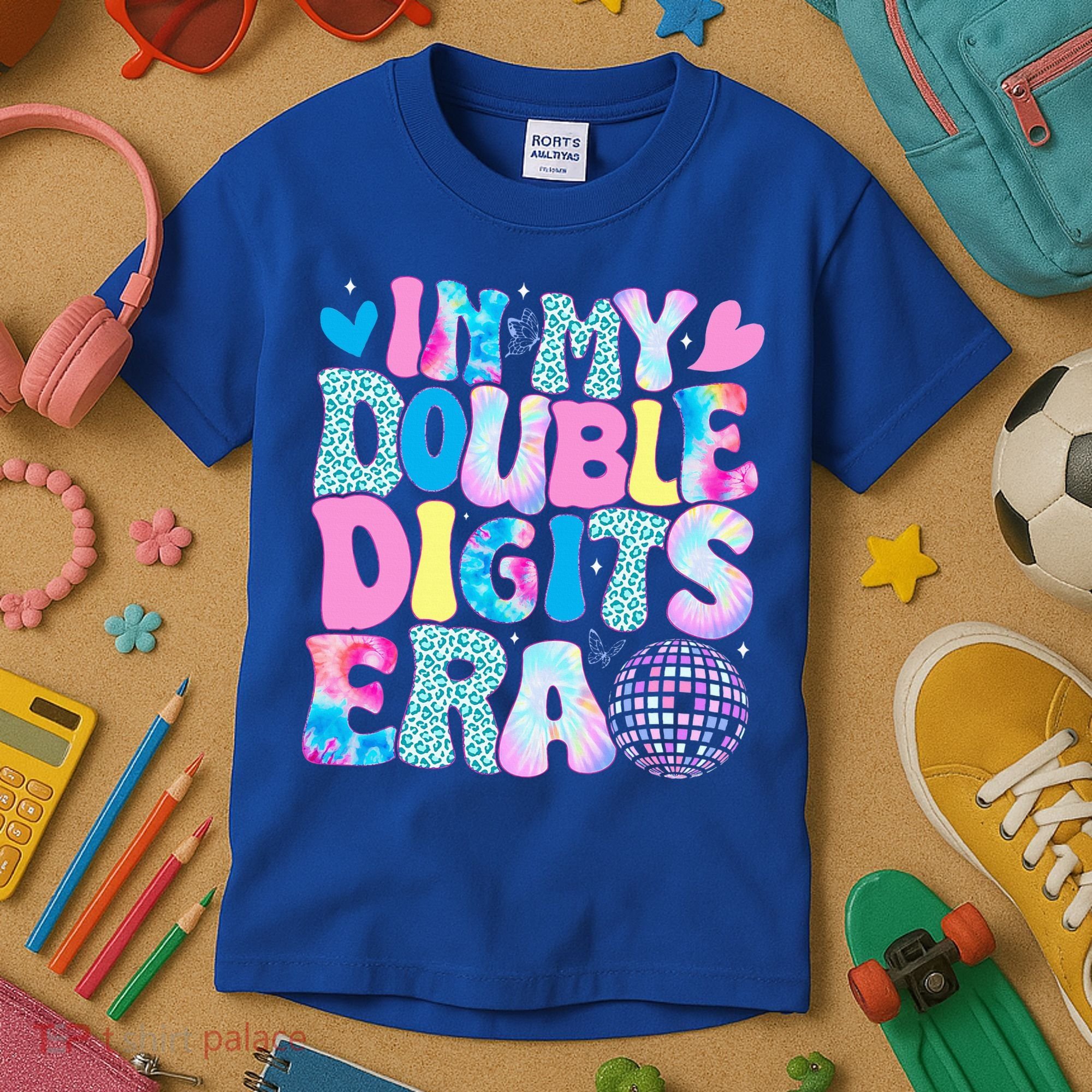 In My Double Digits Era Retro 10 Year Old 10th Birthday Kids T-Shirt