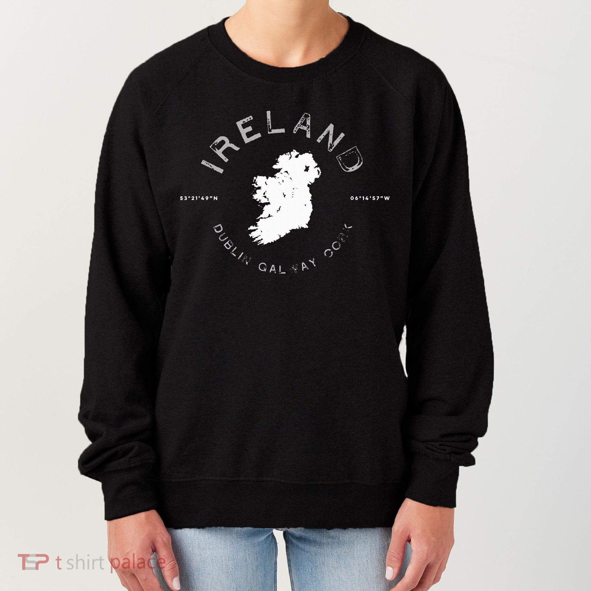 Ireland Map Dublin Galway Cork Graphic Women's Sweatshirt