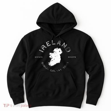Ireland Map Dublin Galway Cork Graphic Hoodie