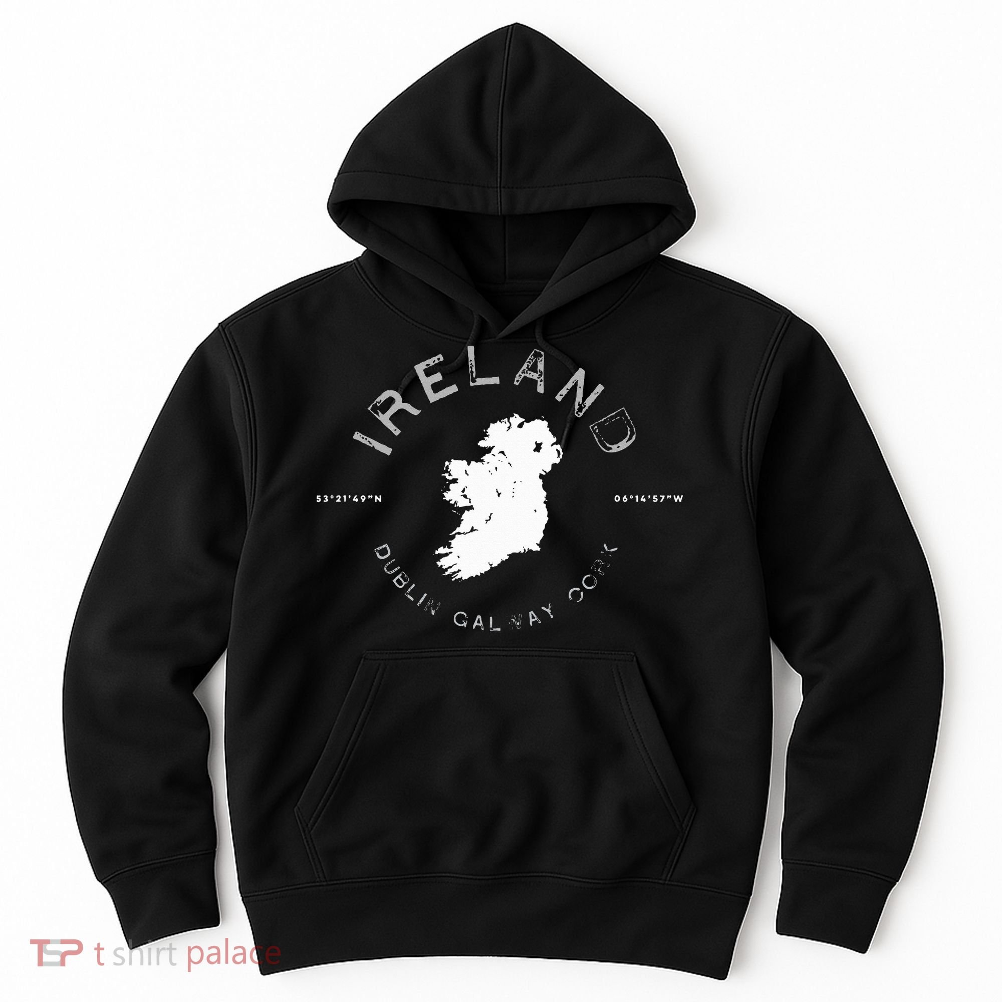 Ireland Map Dublin Galway Cork Graphic Hoodie
