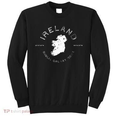 Ireland Map Dublin Galway Cork Graphic Sweatshirt