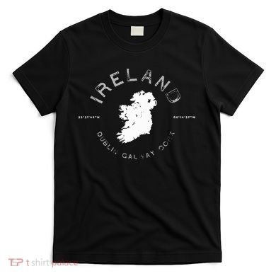 Ireland Map Dublin Galway Cork Graphic T-Shirt