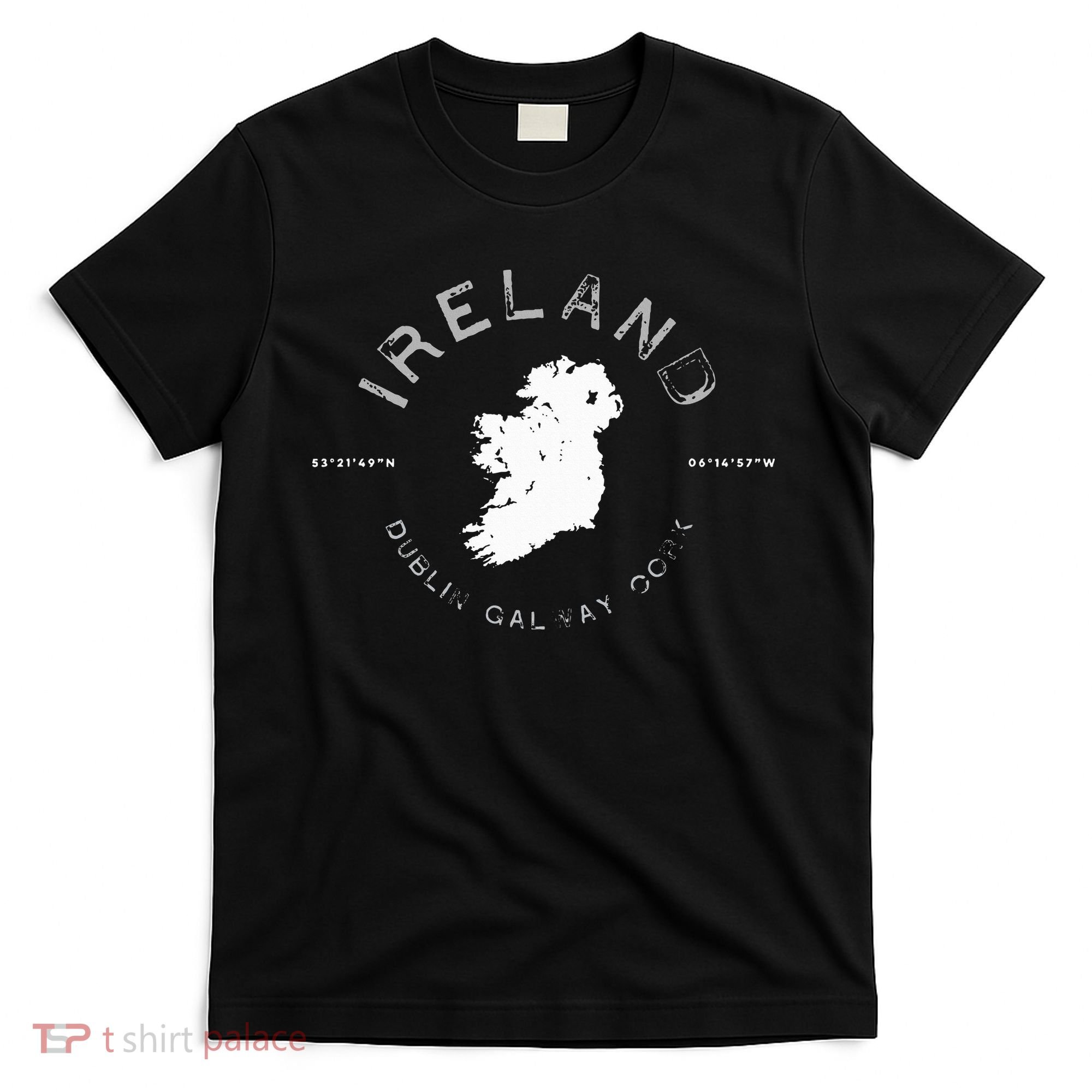 Ireland Map Dublin Galway Cork Graphic T-Shirt