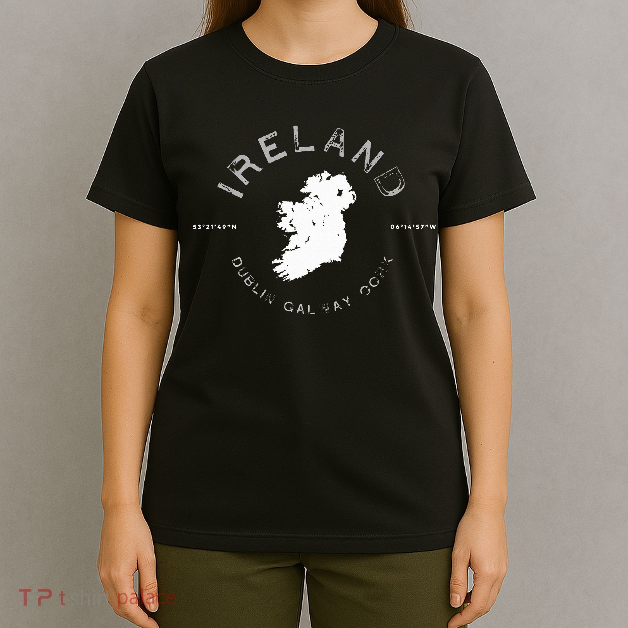 Ireland Map Dublin Galway Cork Graphic T-Shirt