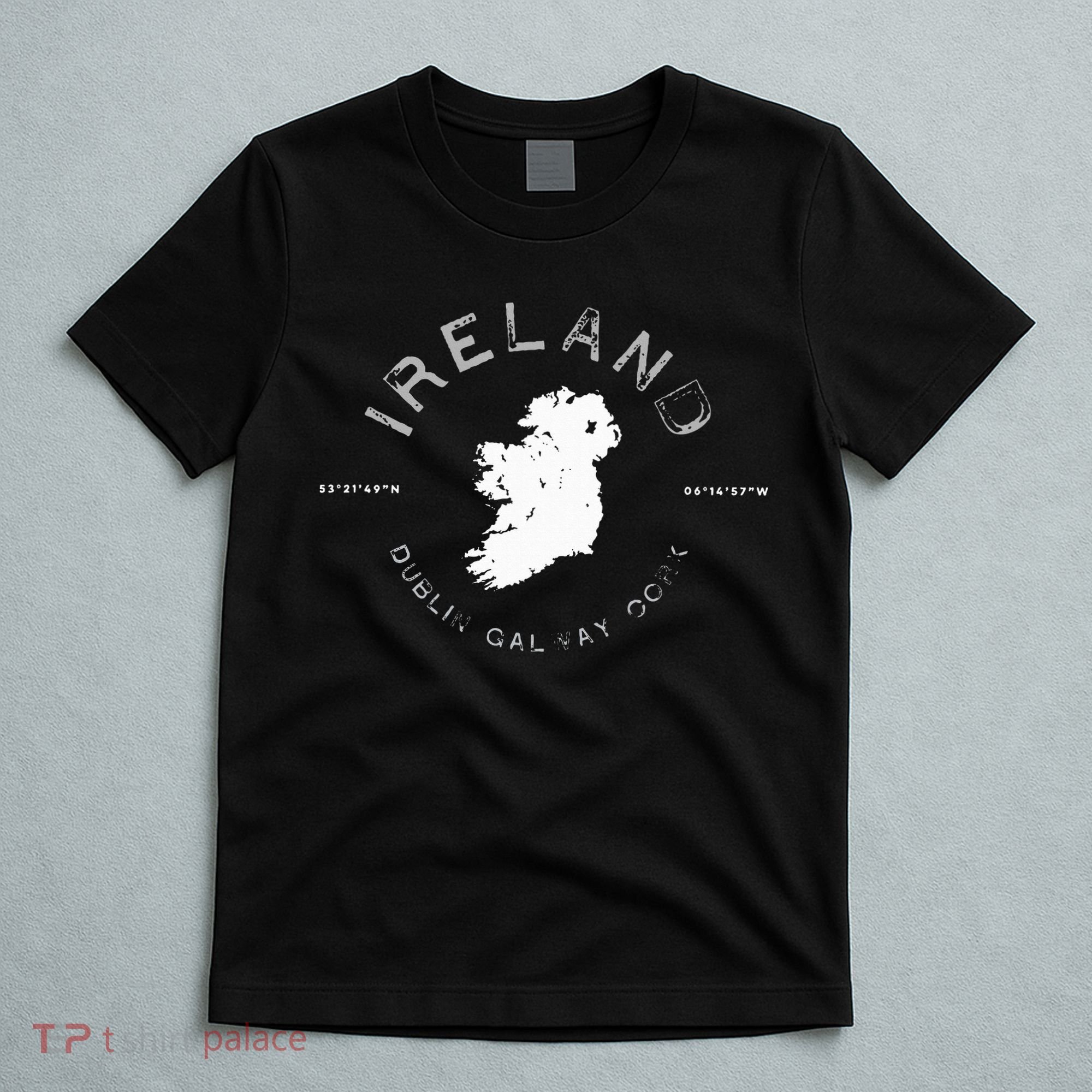 Ireland Map Dublin Galway Cork Graphic T-Shirt