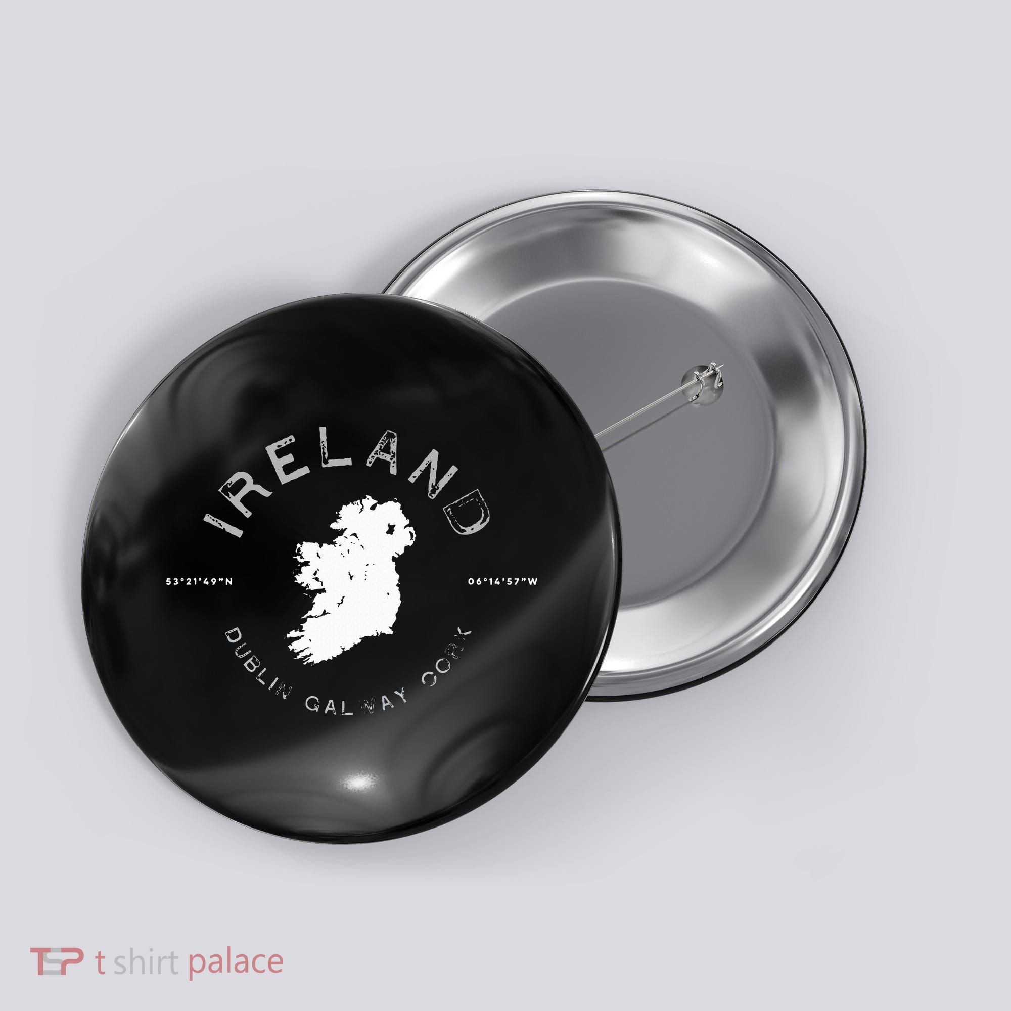 Ireland Map Dublin Galway Cork Graphic Button