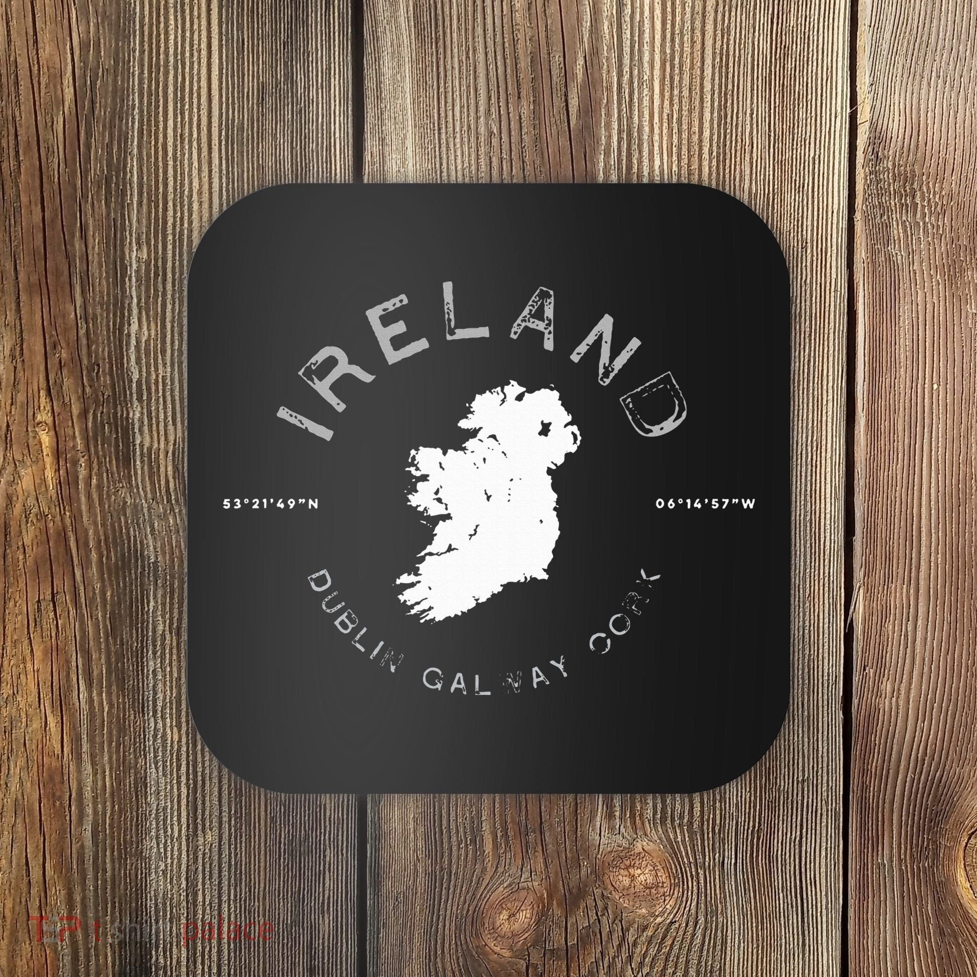 Ireland Map Dublin Galway Cork Graphic Coaster