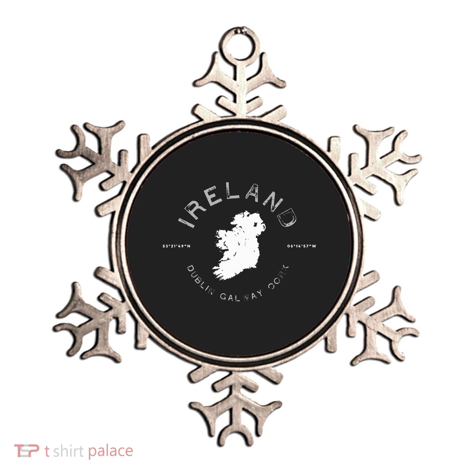 Ireland Map Dublin Galway Cork Graphic Ornament