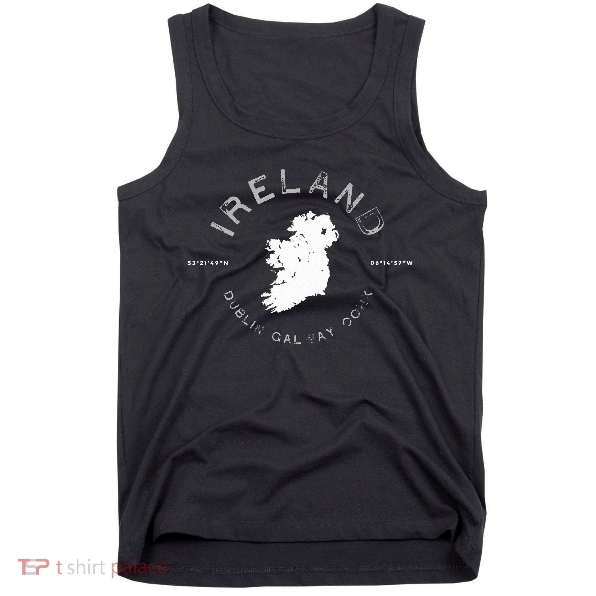 Ireland Map Dublin Galway Cork Graphic Tank Top