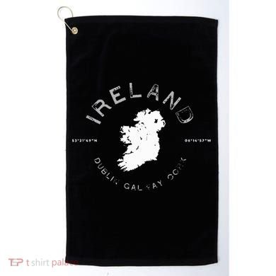 Ireland Map Dublin Galway Cork Graphic Golf Towel