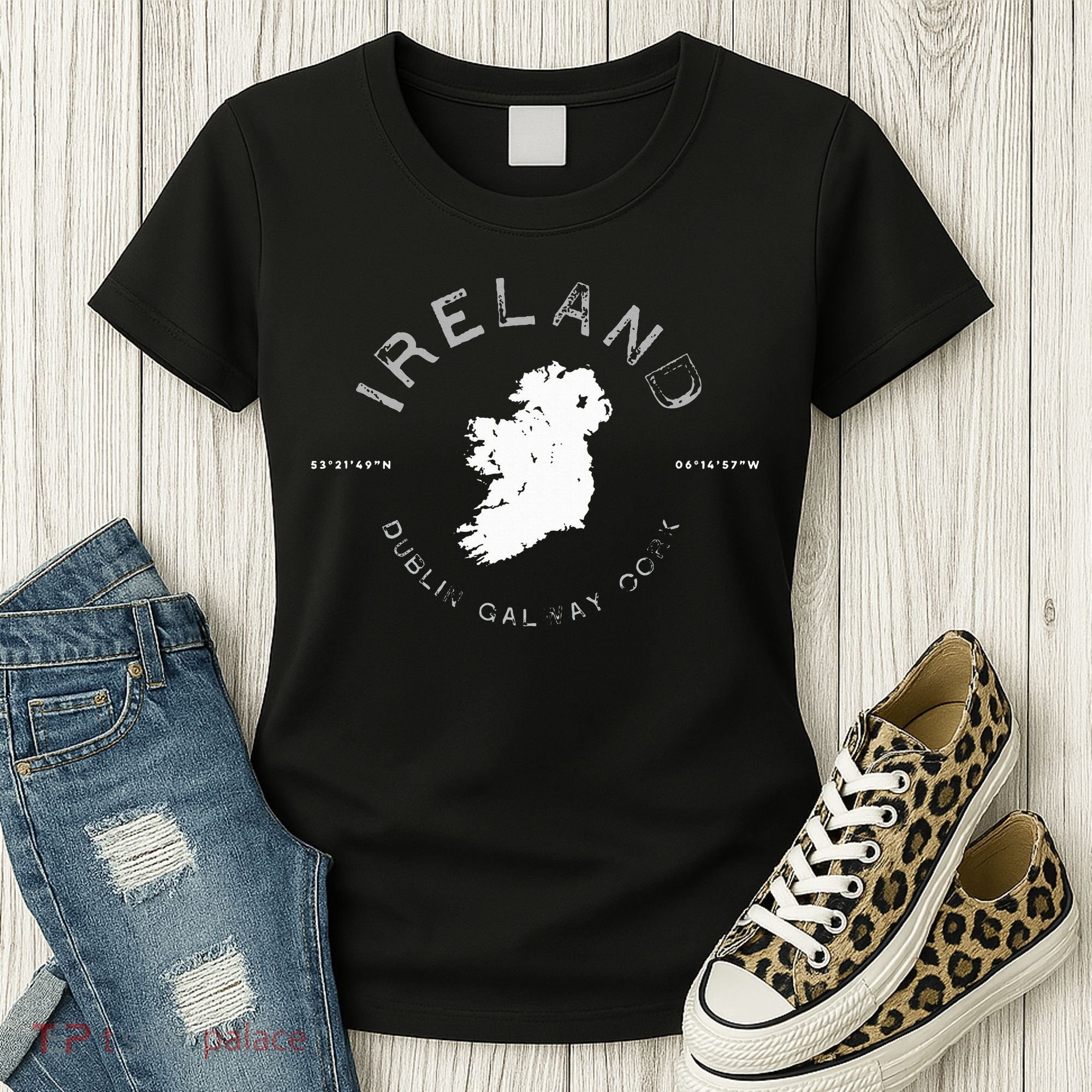 Ireland Map Dublin Galway Cork Graphic Women's T-Shirt