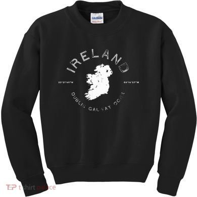 Ireland Map Dublin Galway Cork Graphic Kids Sweatshirt