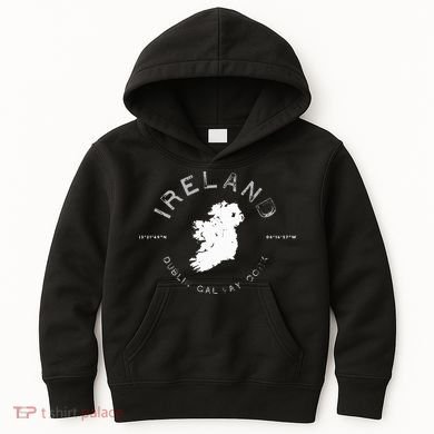 Ireland Map Dublin Galway Cork Graphic Kids Hoodie