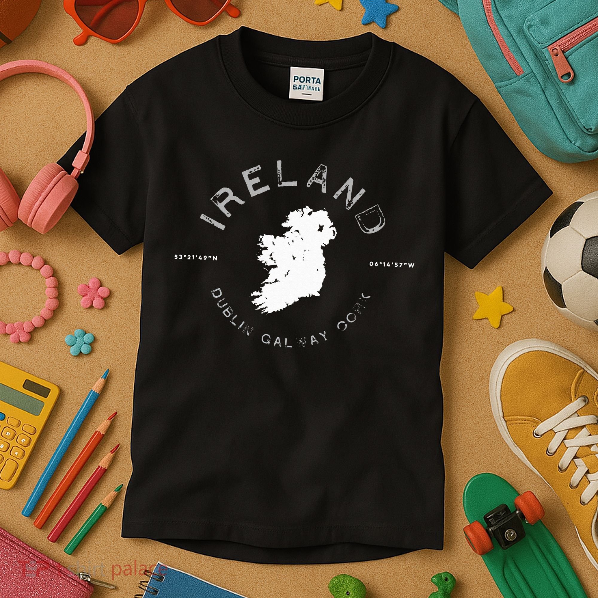 Ireland Map Dublin Galway Cork Graphic Kids T-Shirt