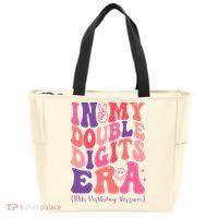 In My Double Digits Era 10th Birthday Version Groovy Retro Tote Bag thumb 0