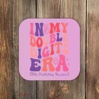 In My Double Digits Era 10th Birthday Version Groovy Retro Coaster thumb 0