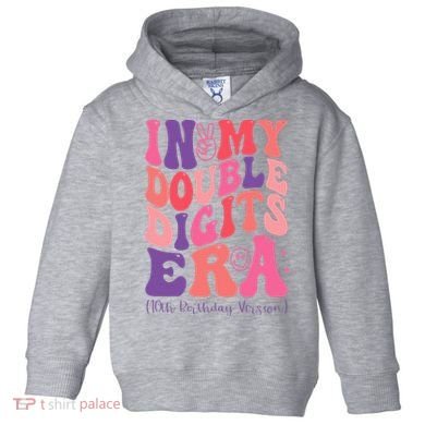 In My Double Digits Era 10th Birthday Version Groovy Retro Toddler Hoodie