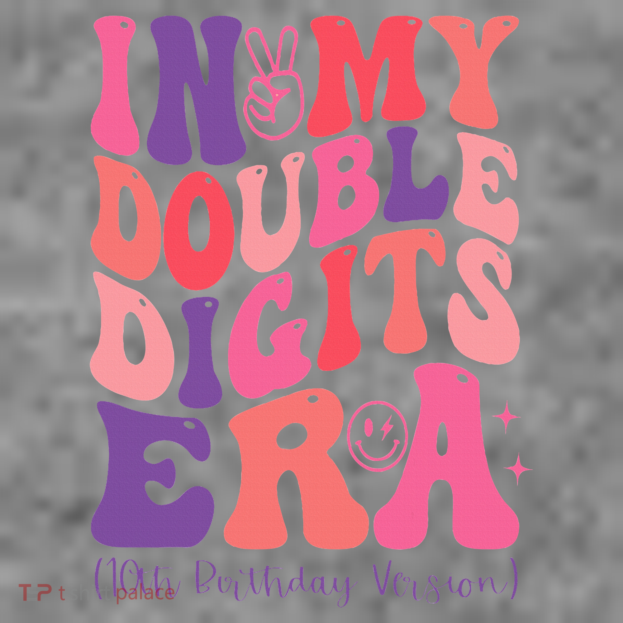 In My Double Digits Era 10th Birthday Version Groovy Retro Toddler Hoodie