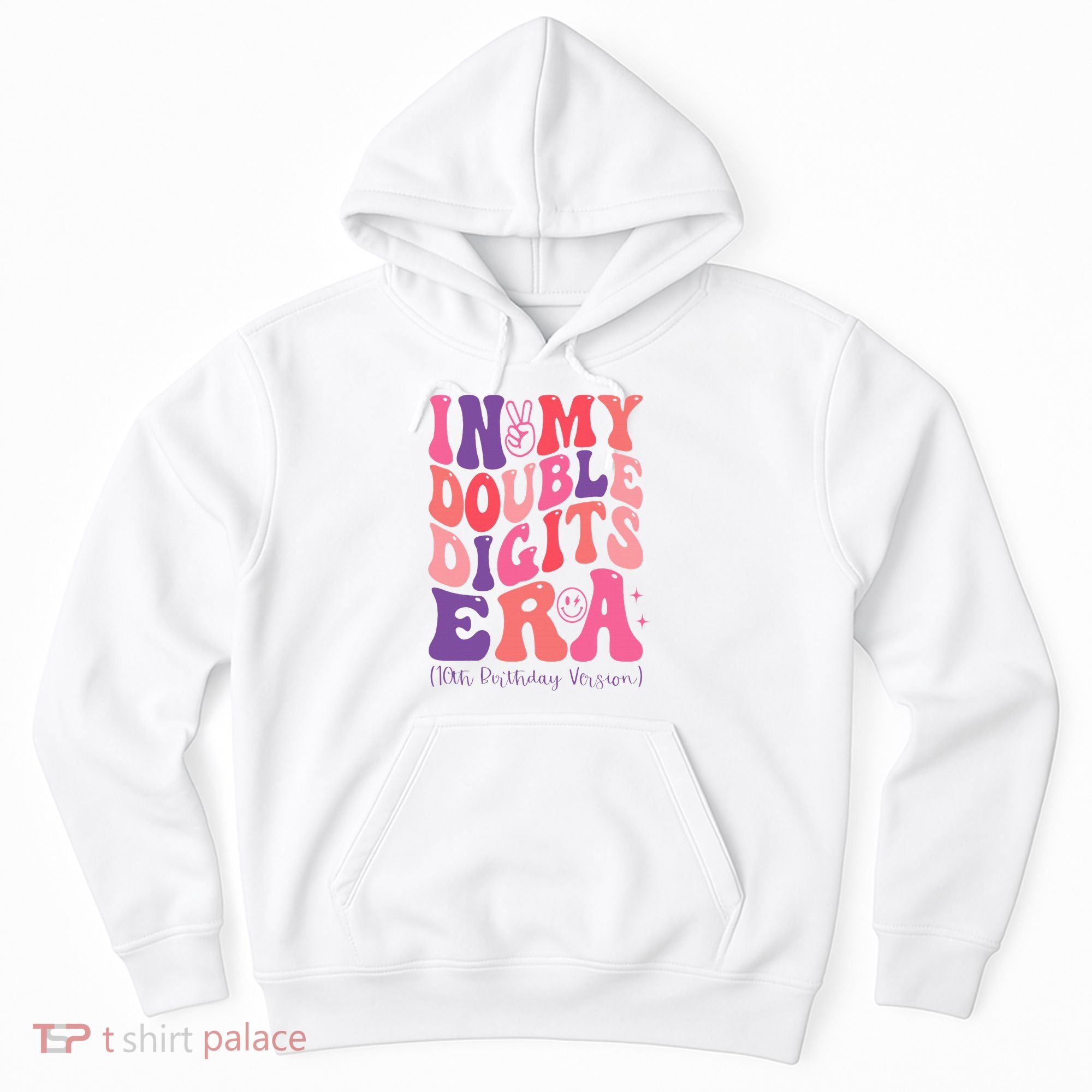 In My Double Digits Era 10th Birthday Version Groovy Retro Hoodie
