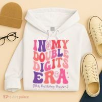 In My Double Digits Era 10th Birthday Version Groovy Retro Hoodie thumb 4