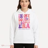 In My Double Digits Era 10th Birthday Version Groovy Retro Hoodie thumb 5