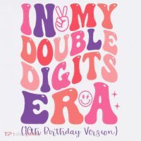 In My Double Digits Era 10th Birthday Version Groovy Retro Hoodie thumb 7