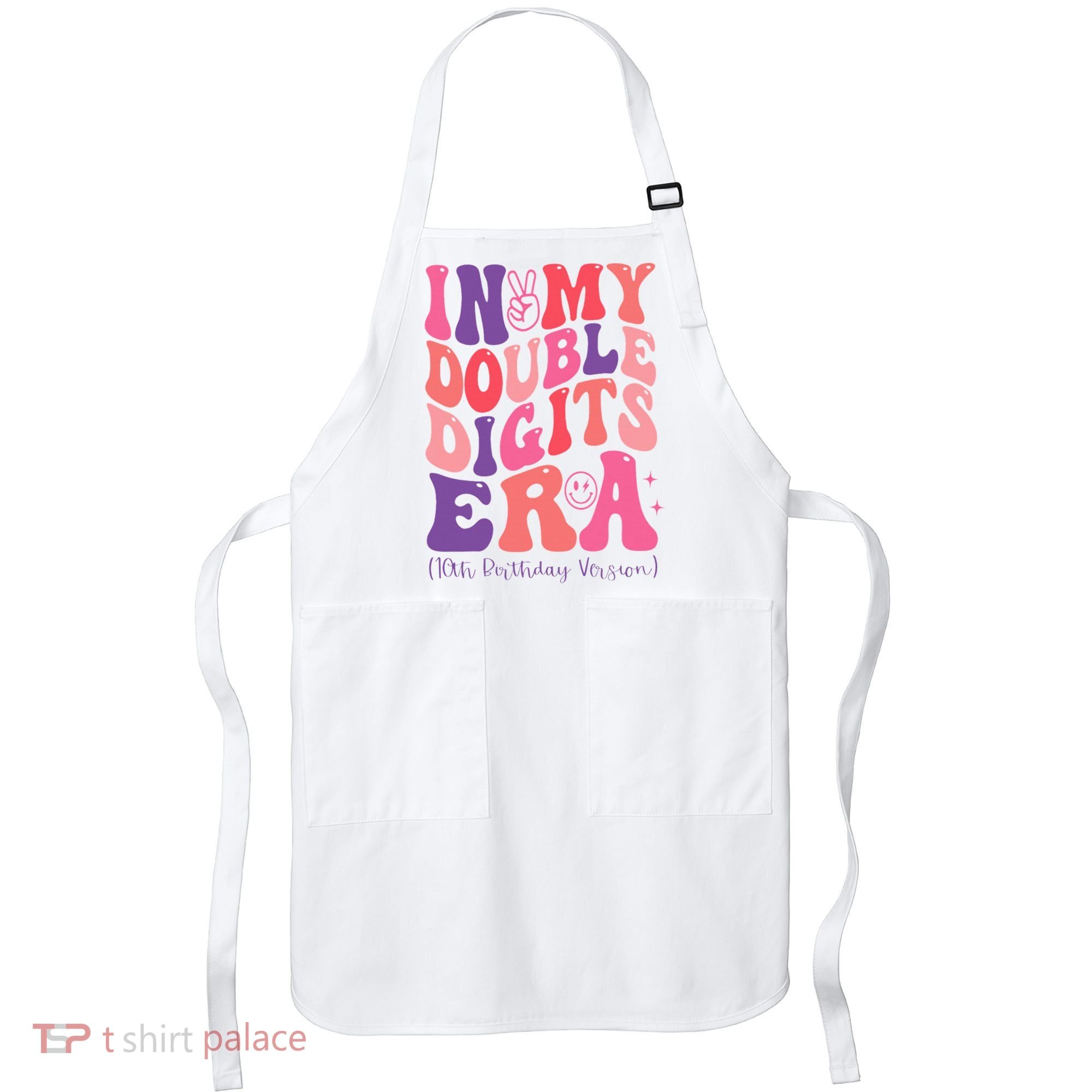 In My Double Digits Era 10th Birthday Version Groovy Retro Apron