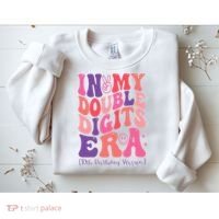 In My Double Digits Era 10th Birthday Version Groovy Retro Sweatshirt thumb 2
