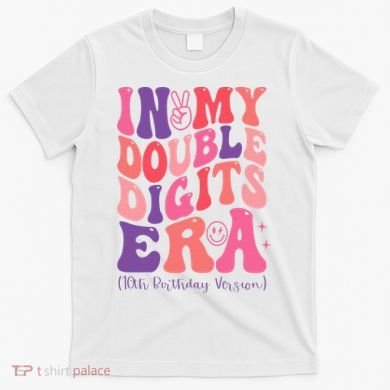 In My Double Digits Era 10th Birthday Version Groovy Retro T-Shirt