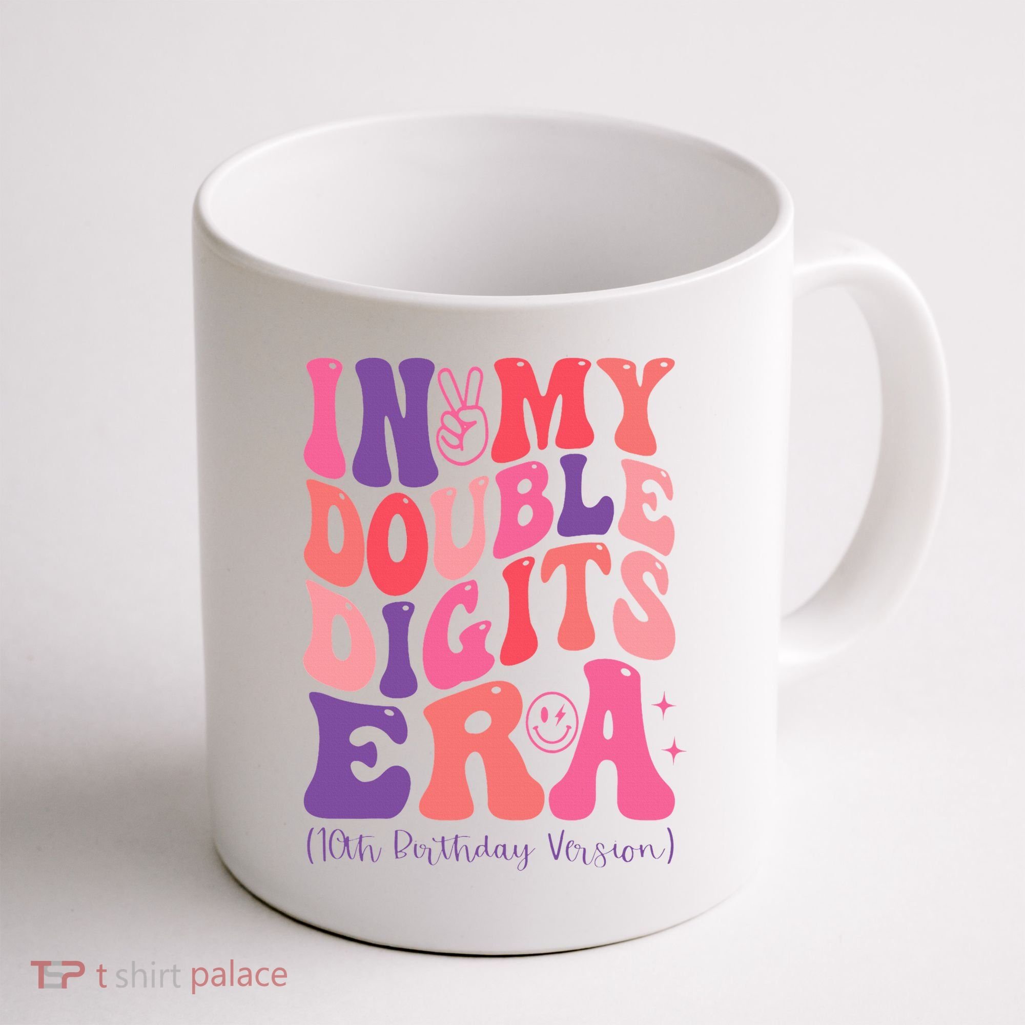 In My Double Digits Era 10th Birthday Version Groovy Retro Coffee Mug