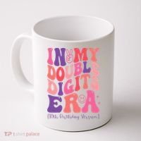 In My Double Digits Era 10th Birthday Version Groovy Retro Coffee Mug thumb 0
