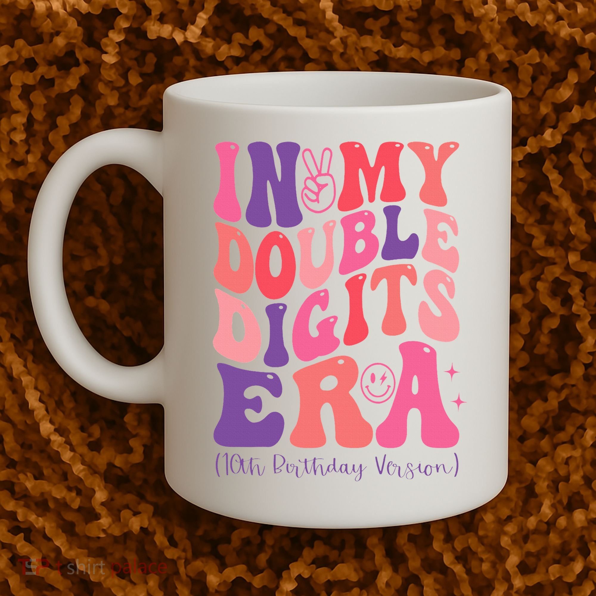In My Double Digits Era 10th Birthday Version Groovy Retro Coffee Mug