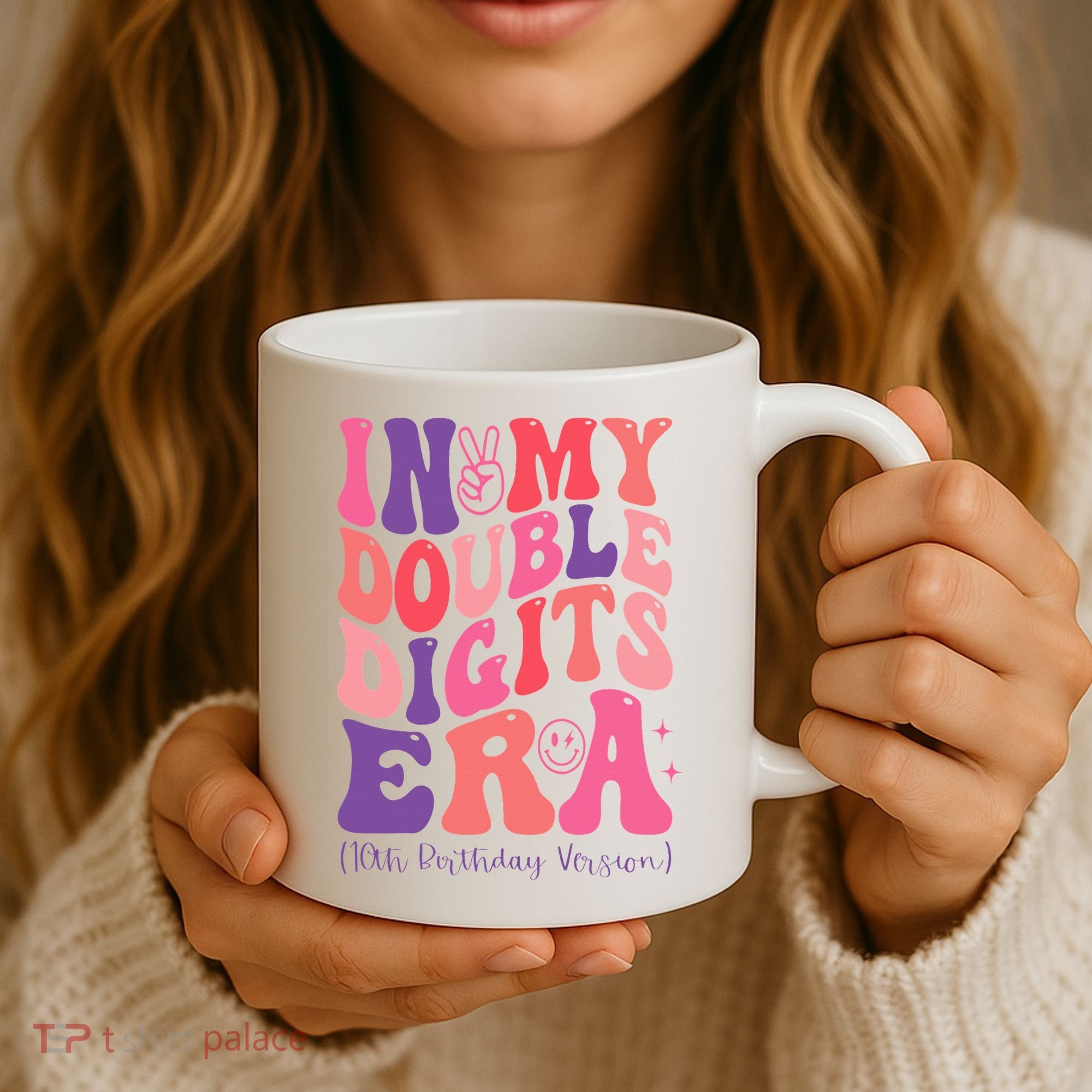 In My Double Digits Era 10th Birthday Version Groovy Retro Coffee Mug