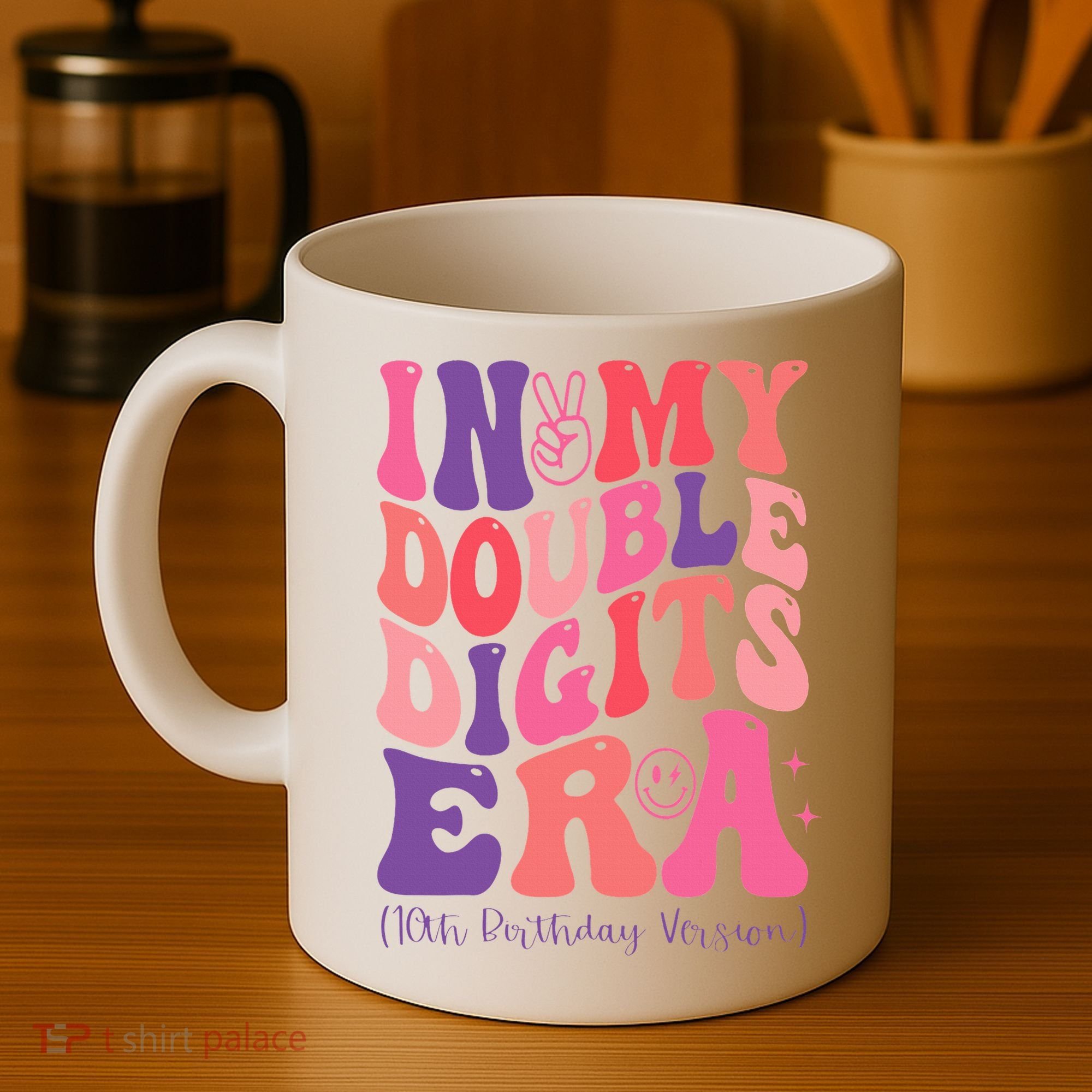 In My Double Digits Era 10th Birthday Version Groovy Retro Coffee Mug
