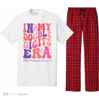 In My Double Digits Era 10th Birthday Version Groovy Retro Pajama Set