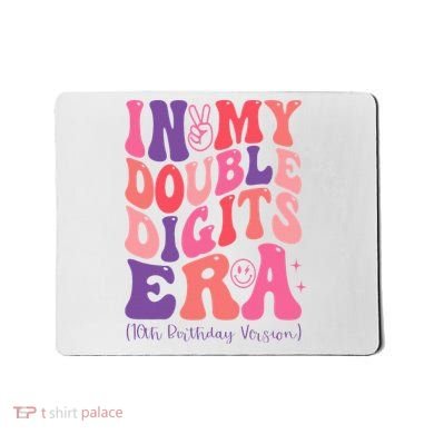 In My Double Digits Era 10th Birthday Version Groovy Retro Mousepad