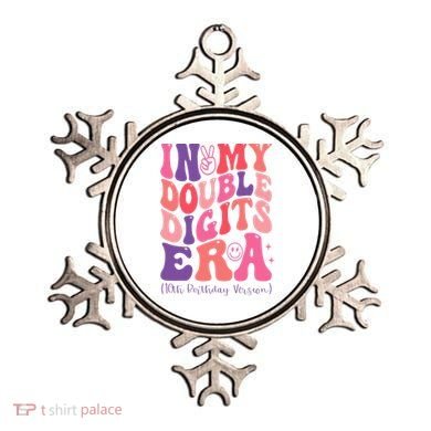 In My Double Digits Era 10th Birthday Version Groovy Retro Ornament