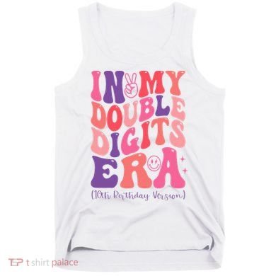 In My Double Digits Era 10th Birthday Version Groovy Retro Tank Top
