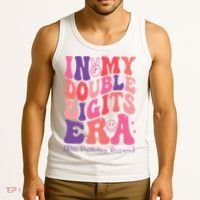 In My Double Digits Era 10th Birthday Version Groovy Retro Tank Top thumb 3