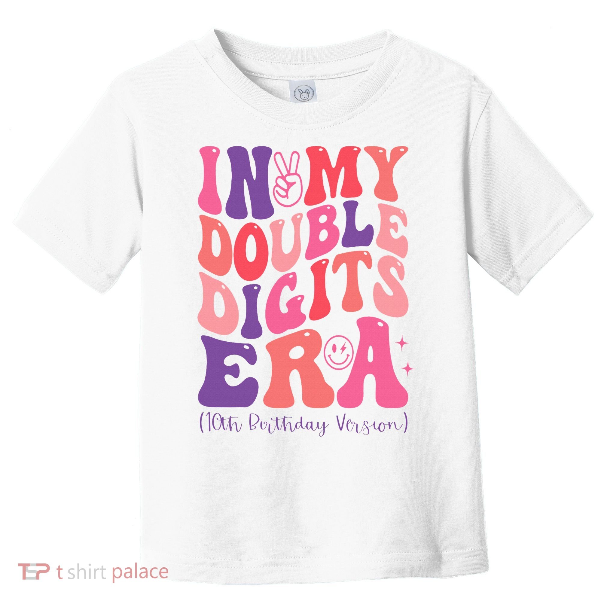 In My Double Digits Era 10th Birthday Version Groovy Retro Toddler T-Shirt