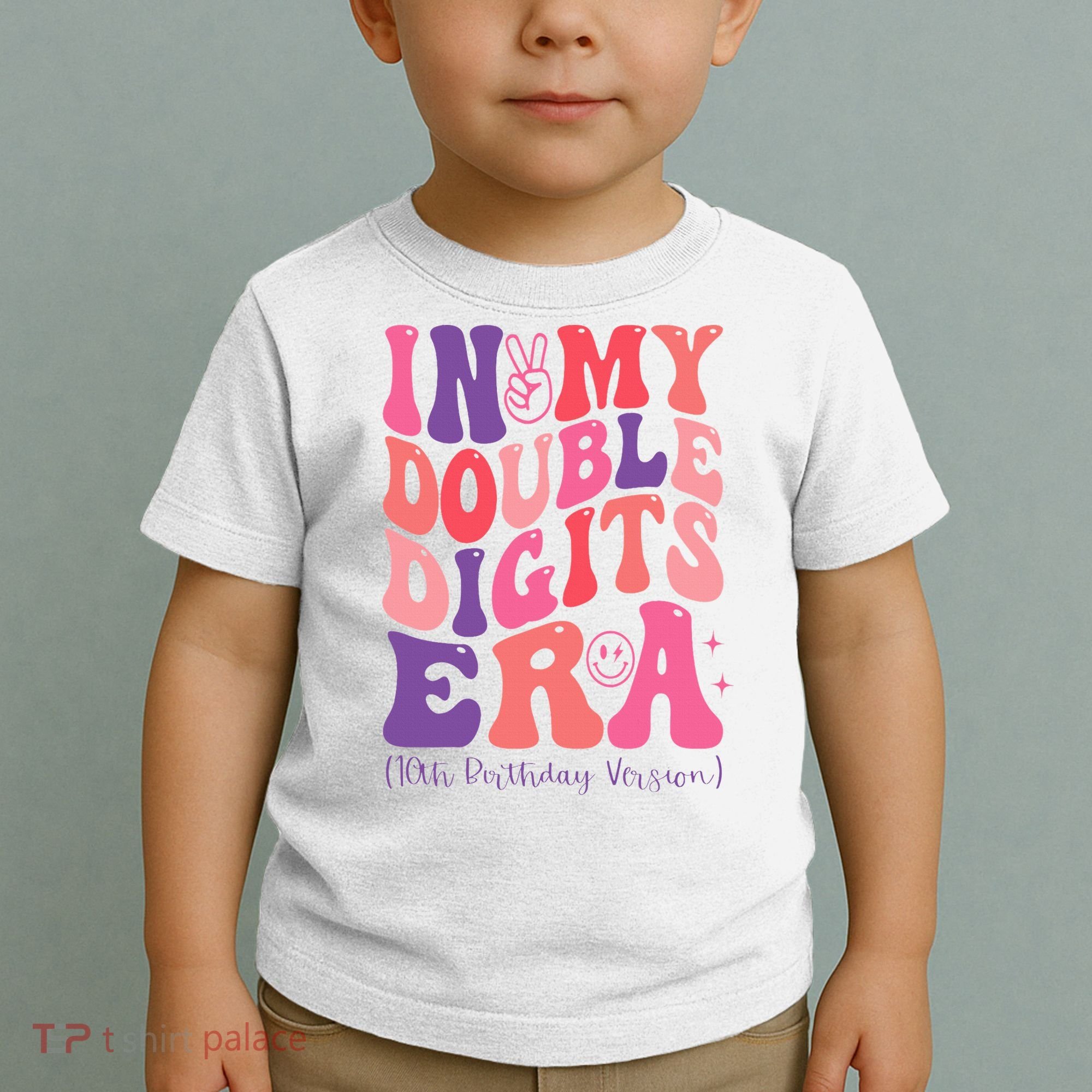 In My Double Digits Era 10th Birthday Version Groovy Retro Toddler T-Shirt