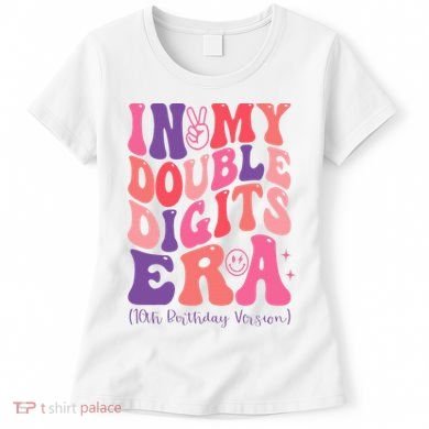 In My Double Digits Era 10th Birthday Version Groovy Retro Women's T-Shirt